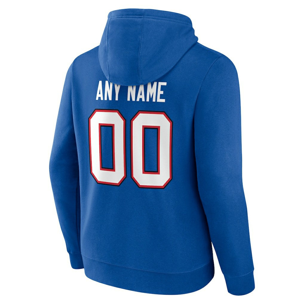 Buffalo Bills Team Authentic Personalized Name & Number Hoodie Royal