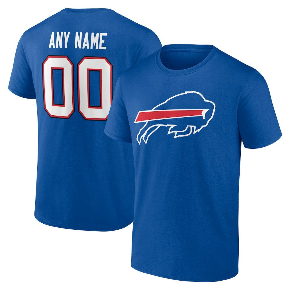 Buffalo Bills Team Authentic Personalized Name & Number T-Shirt Royal