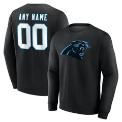 Carolina Panthers Team Authentic Personalized Name & Number Sweatshirt Black