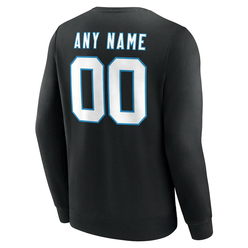 Carolina Panthers Team Authentic Personalized Name & Number Sweatshirt Black