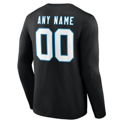 Carolina Panthers Team Authentic Personalized Name & Number Long Sleeve T-Shirt Black
