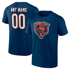 Chicago Bears Team Authentic Personalized Name & Number T-Shirt Navy