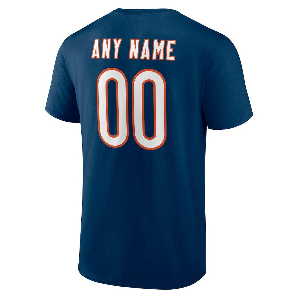 Chicago Bears Team Authentic Personalized Name & Number T-Shirt Navy