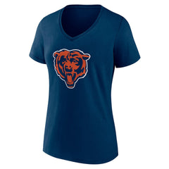 Chicago Bears Women's Team Authentic Personalized Name & Number V-Neck T-Shirt Navy