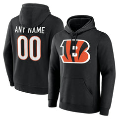 Cincinnati Bengals Team Authentic Personalized Name & Number Hoodie Black