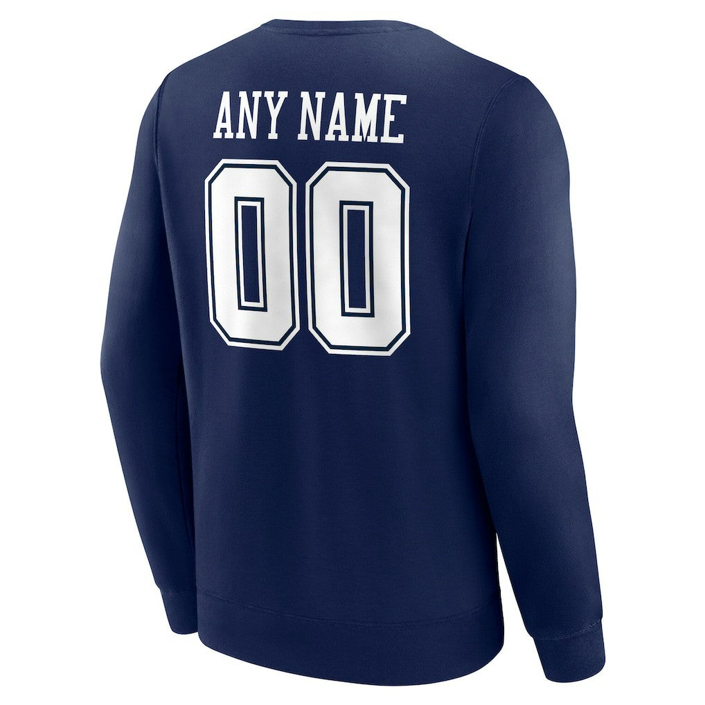 Dallas Cowboys Team Authentic Personalized Name & Number Sweatshirt Navy