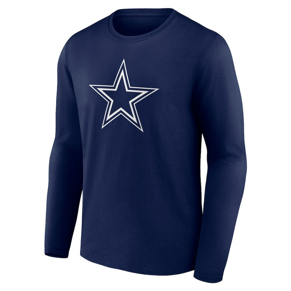 Dallas Cowboys Team Authentic Personalized Name & Number Long Sleeve T-Shirt Navy