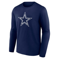 Dallas Cowboys Team Authentic Personalized Name & Number Long Sleeve T-Shirt Navy