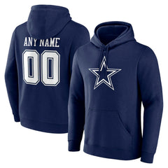 Dallas Cowboys Team Authentic Personalized Name & Number Hoodie Navy