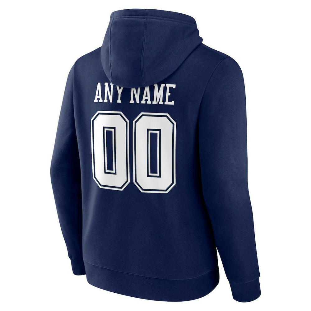 Dallas Cowboys Team Authentic Personalized Name & Number Hoodie Navy