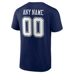 Dallas Cowboys Team Authentic Personalized Name & Number T-Shirt Navy