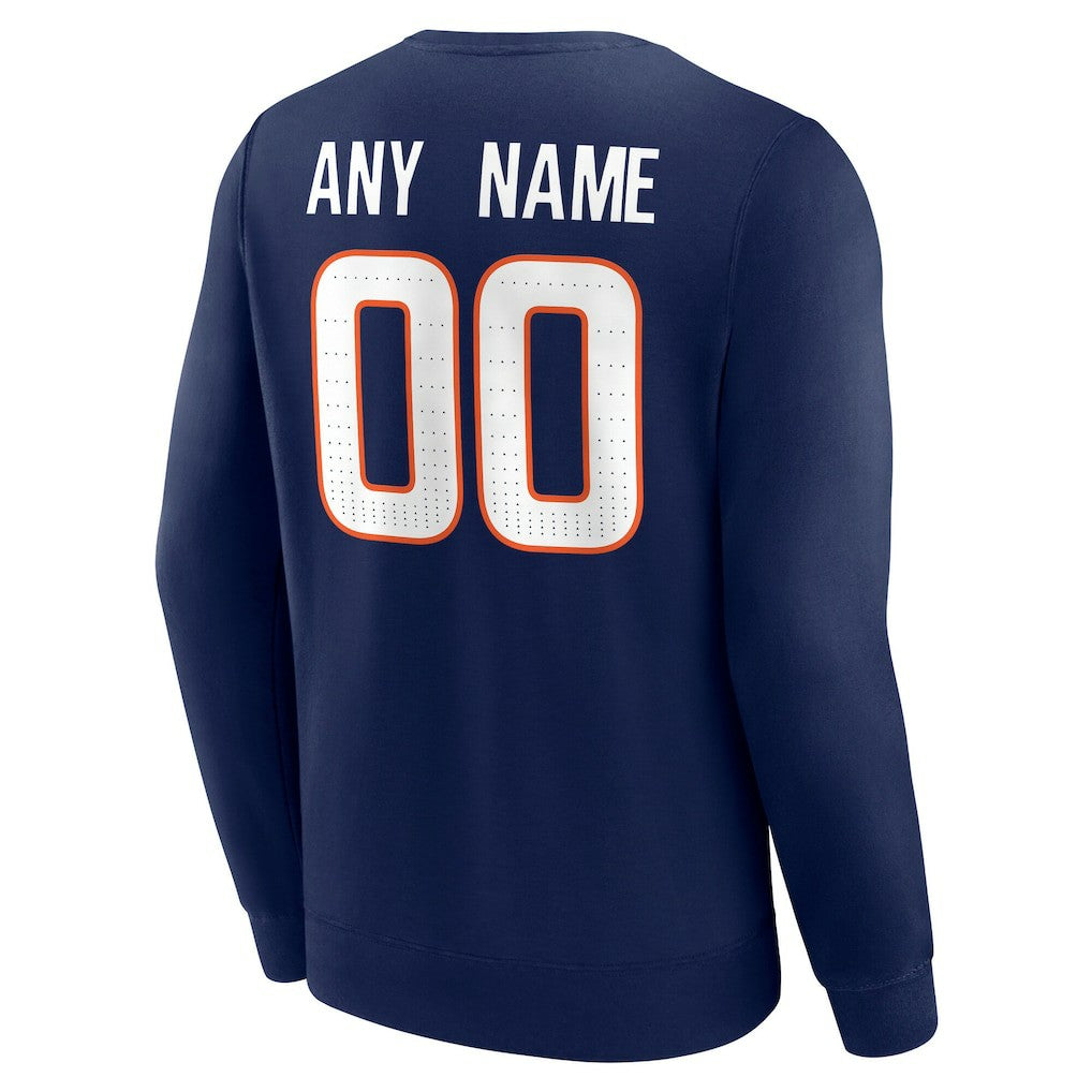 Denver Broncos Team Authentic Personalized Name & Number Sweatshirt Navy