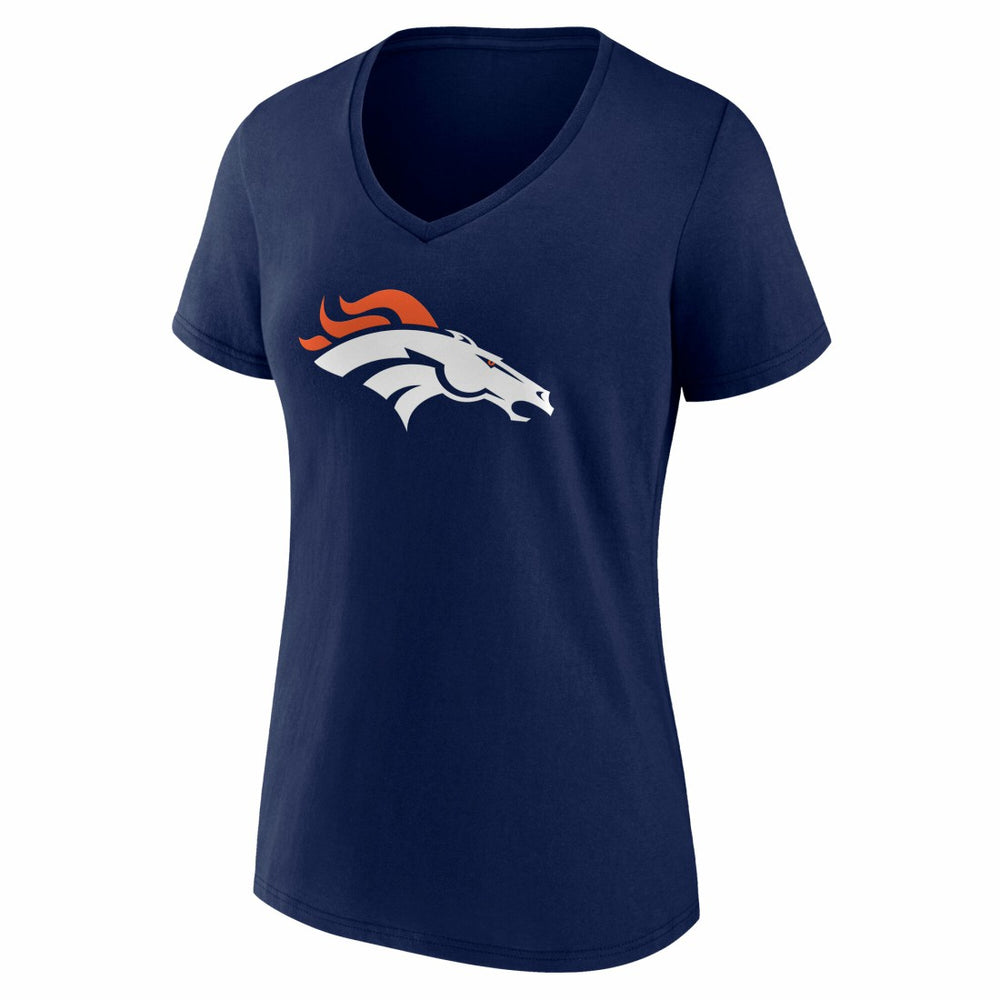 Denver Broncos Women's Team Authentic Personalized Name & Number V-Neck T-Shirt Navy