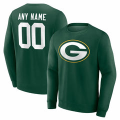 Green Bay Packers Team Authentic Personalized Name & Number Sweatshirt Green