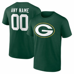 Green Bay Packers Team Authentic Personalized Name & Number T-Shirt Green
