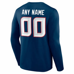 Houston Texans Team Authentic Personalized Name & Number Long Sleeve T-Shirt Navy
