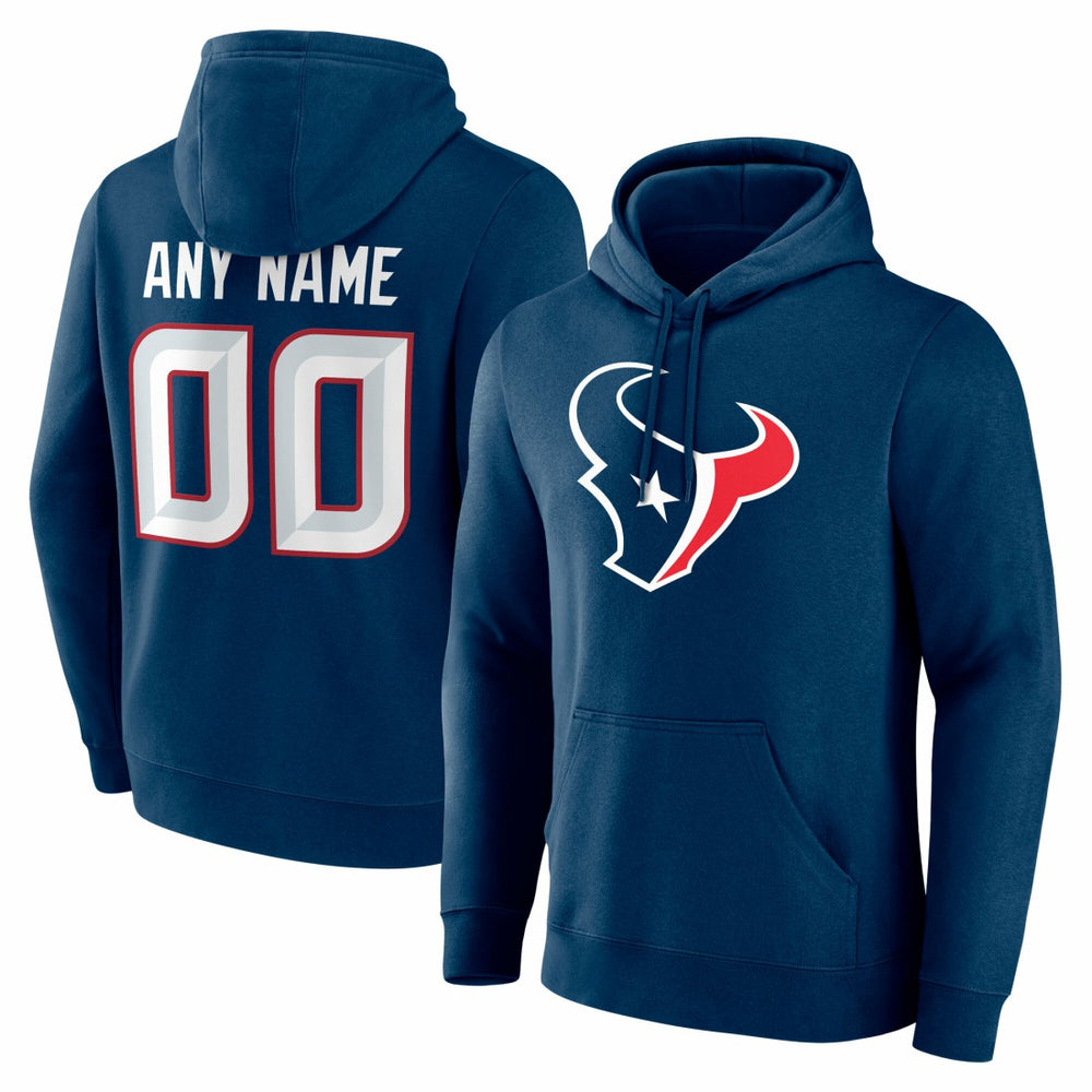 Houston Texans Team Authentic Personalized Name & Number Hoodie Navy