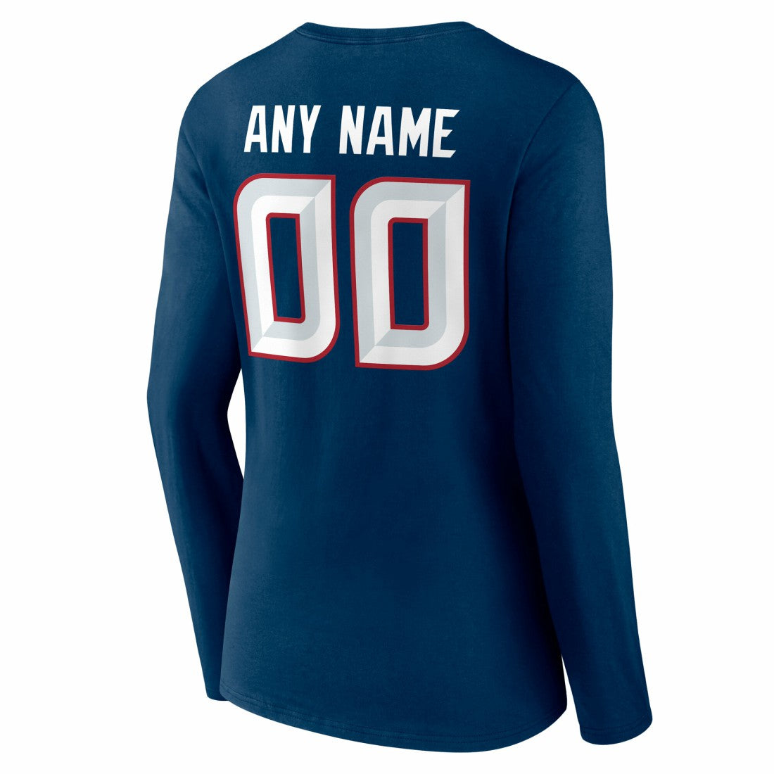 Houston Texans Women's Team Authentic Personalized Name & Number Long Sleeve V-Neck T-Shirt Navy