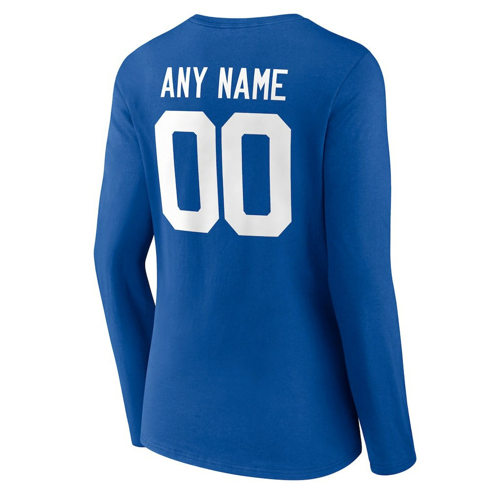 Indianapolis Colts Women's Team Authentic Personalized Name & Number Long Sleeve V-Neck T-Shirt Royal