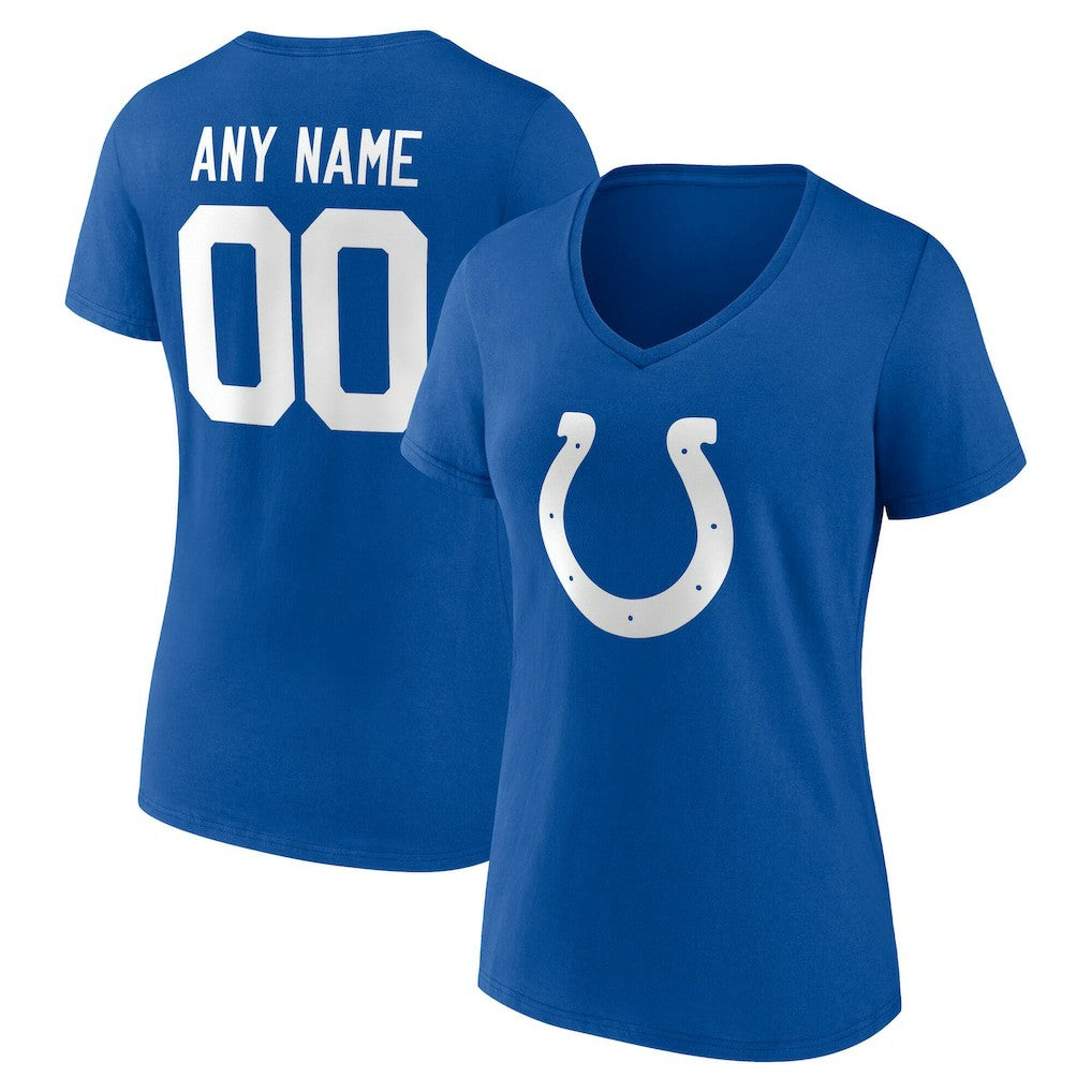 Indianapolis Colts Women's Team Authentic Personalized Name & Number V-Neck T-Shirt Royal