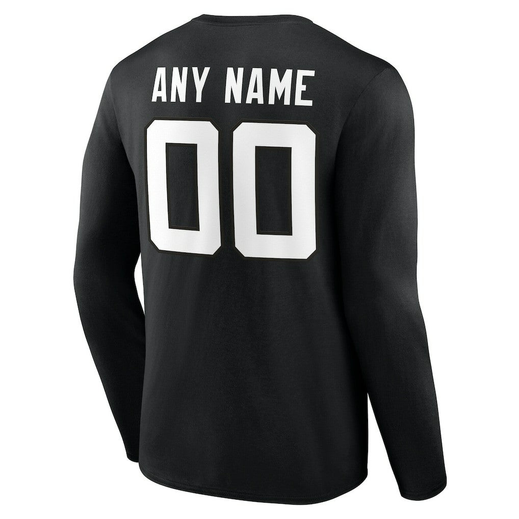 Jacksonville Jaguars Team Authentic Personalized Name & Number Long Sleeve T-Shirt Black