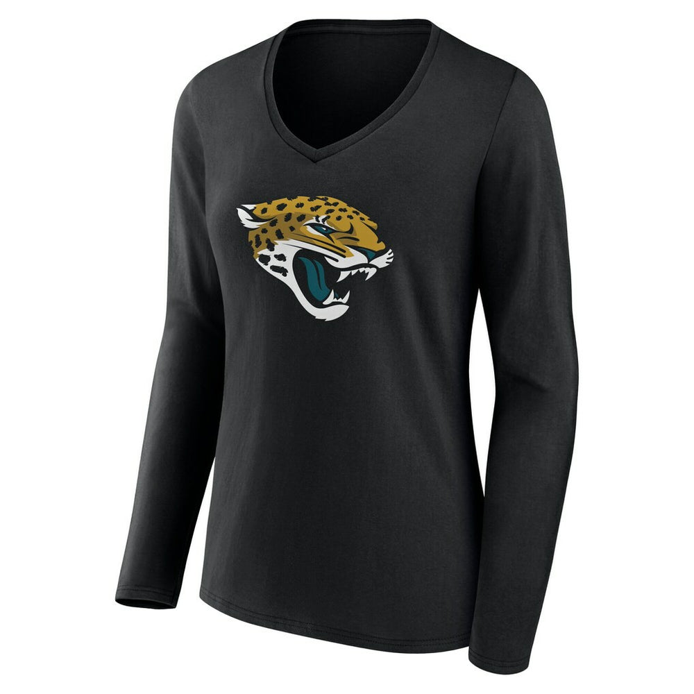 Jacksonville Jaguars Women's Team Authentic Personalized Name & Number Long Sleeve V-Neck T-Shirt Black