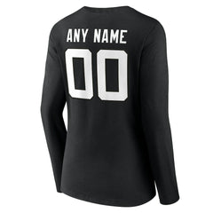 Jacksonville Jaguars Women's Team Authentic Personalized Name & Number Long Sleeve V-Neck T-Shirt Black