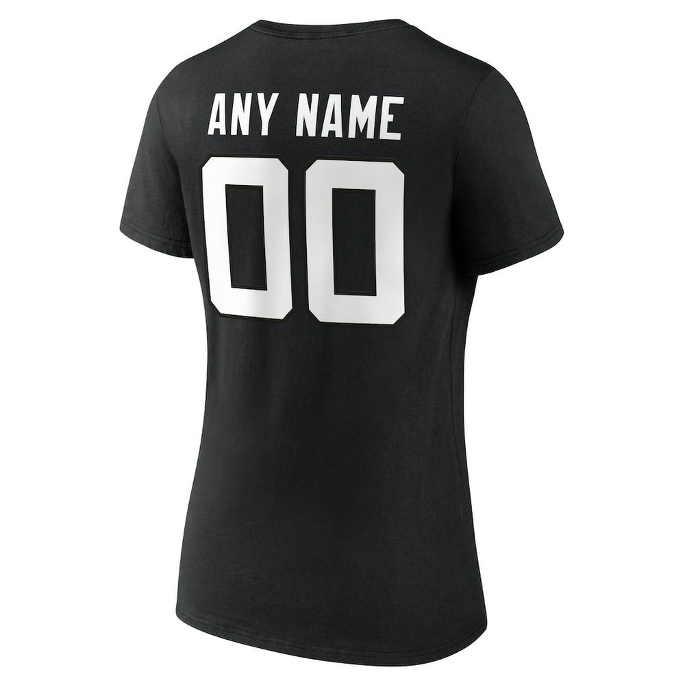 Jacksonville Jaguars Women's Team Authentic Personalized Name & Number V-Neck T-Shirt Black