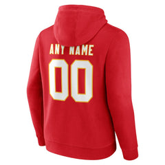 Kansas City Chiefs Team Authentic Personalized Name & Number Hoodie Red