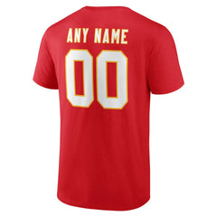 Kansas City Chiefs Team Authentic Personalized Name & Number T-Shirt Red