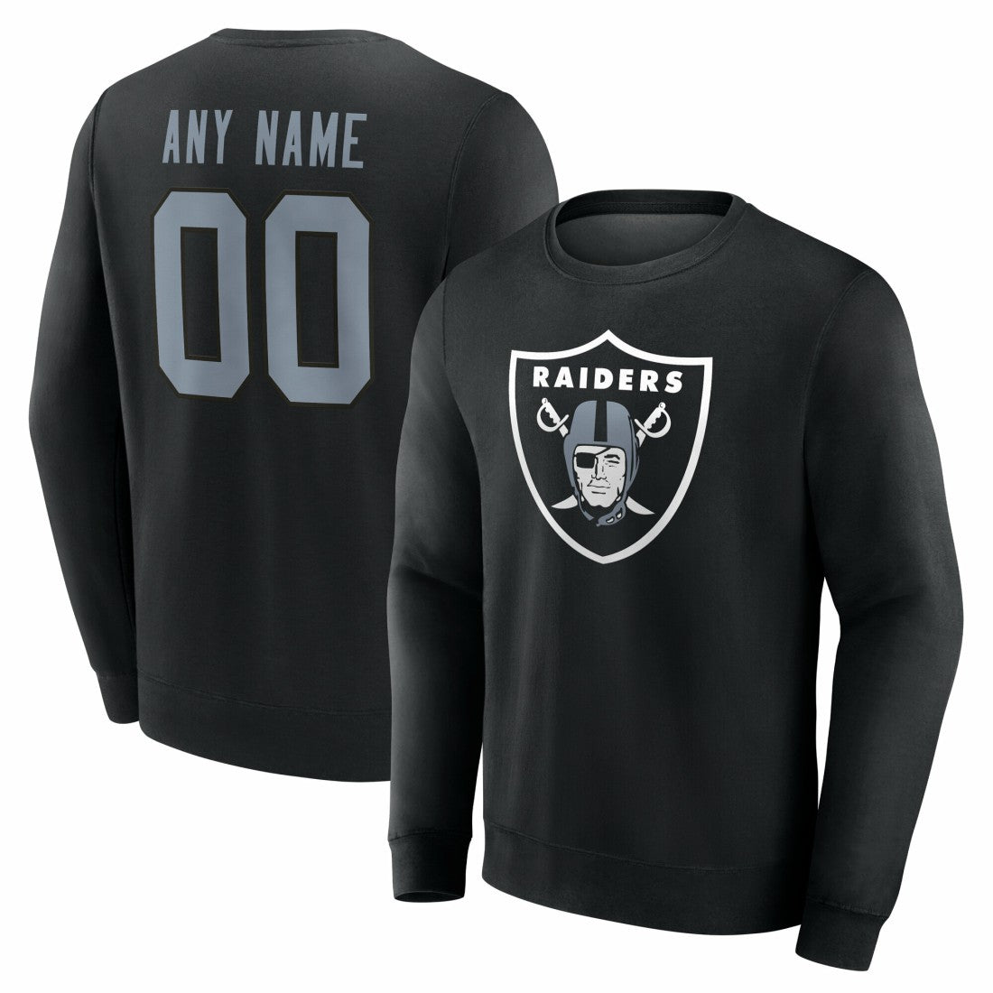 Las Vegas Raiders Team Authentic Personalized Name & Number Sweatshirt Black