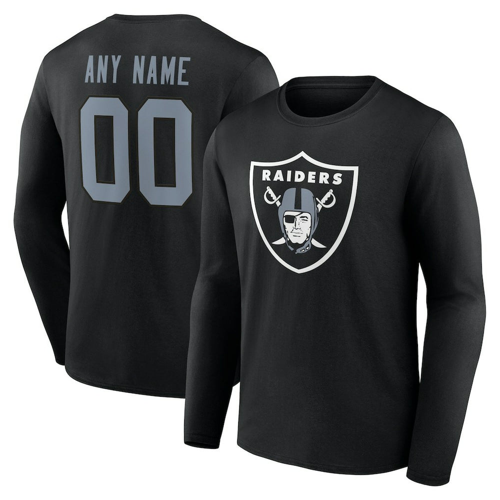 Las Vegas Raiders Team Authentic Personalized Name & Number Long Sleeve T-Shirt Black