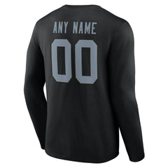 Las Vegas Raiders Team Authentic Personalized Name & Number Long Sleeve T-Shirt Black