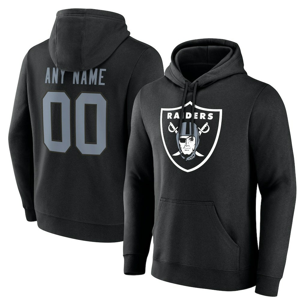Las Vegas Raiders Team Authentic Personalized Name & Number Hoodie Black