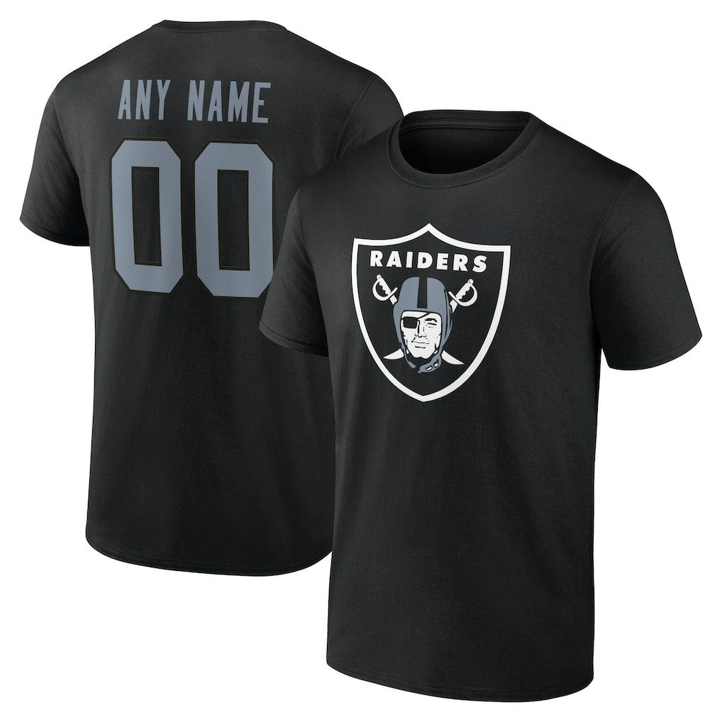 Las Vegas Raiders Team Authentic Personalized Name & Number T-Shirt Black