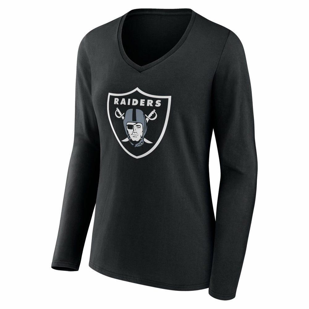 Las Vegas Raiders Women's Team Authentic Personalized Name & Number Long Sleeve V-Neck T-Shirt Black