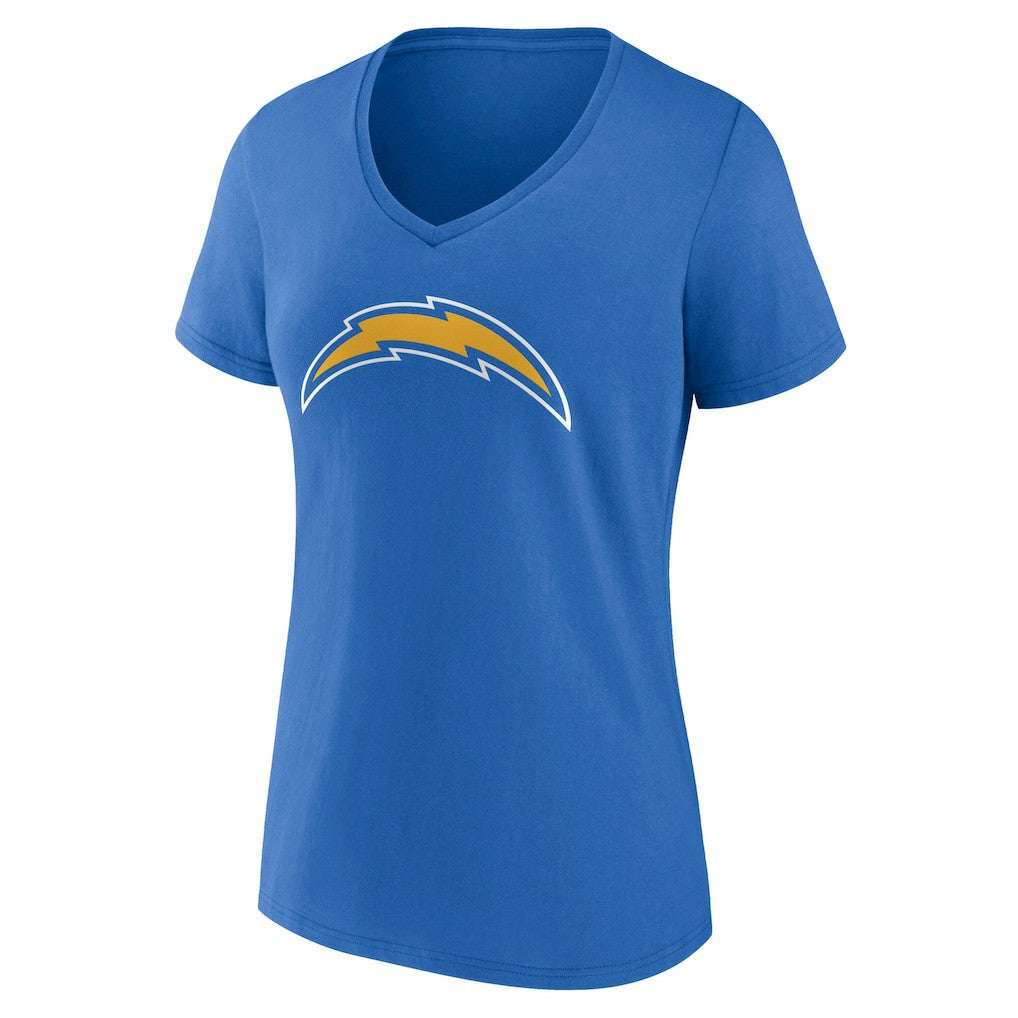 Los Angeles Chargers Women's Team Authentic Personalized Name & Number V-Neck T-Shirt Powder Blue