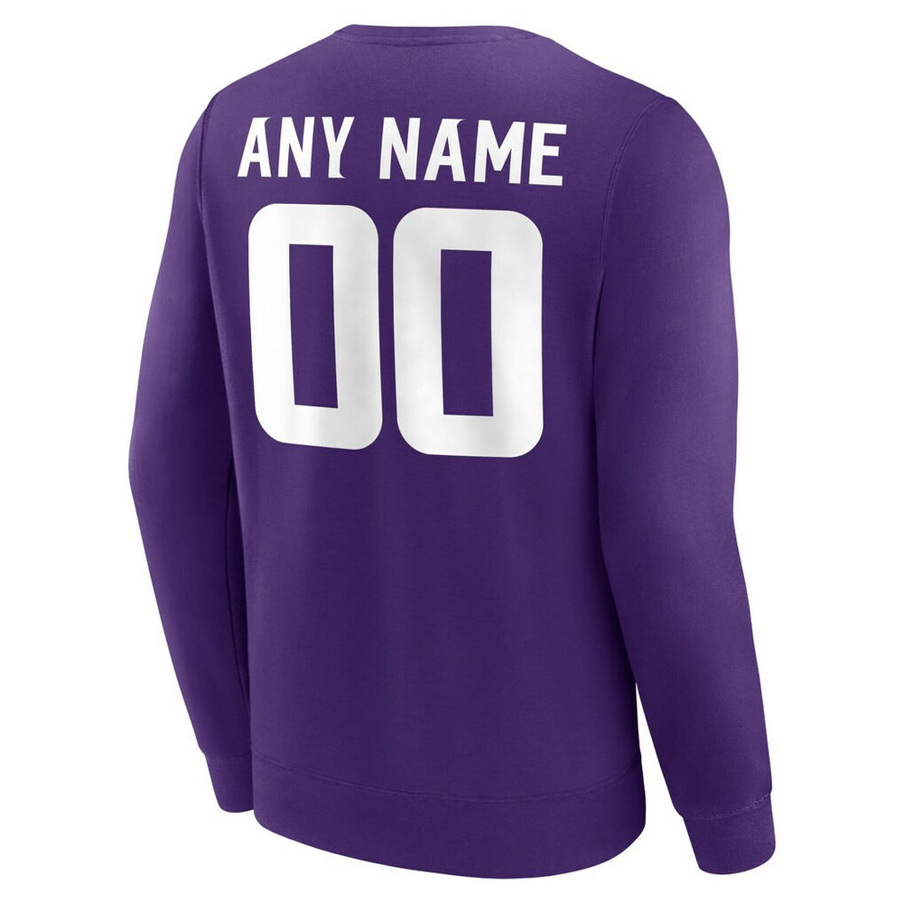 Minnesota Vikings Team Authentic Personalized Name & Number Sweatshirt Purple