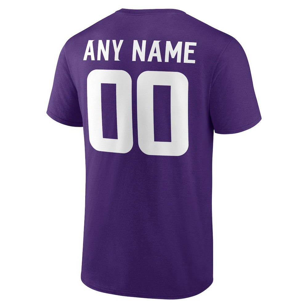 Minnesota Vikings Team Authentic Personalized Name & Number T-Shirt Purple