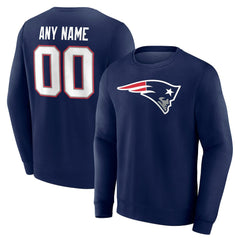 New England Patriots Team Authentic Personalized Name & Number Sweatshirt Navy