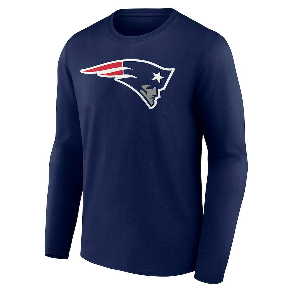 New England Patriots Team Authentic Personalized Name & Number Long Sleeve T-Shirt Navy
