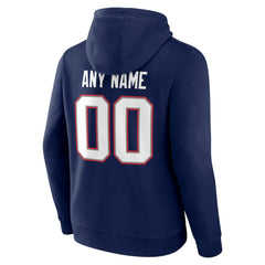 New England Patriots Team Authentic Personalized Name & Number Hoodie Navy