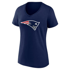 New England Patriots Women's Team Authentic Personalized Name & Number V-Neck T-Shirt Navy