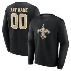 New Orleans Saints Team Authentic Personalized Name & Number Sweatshirt Black