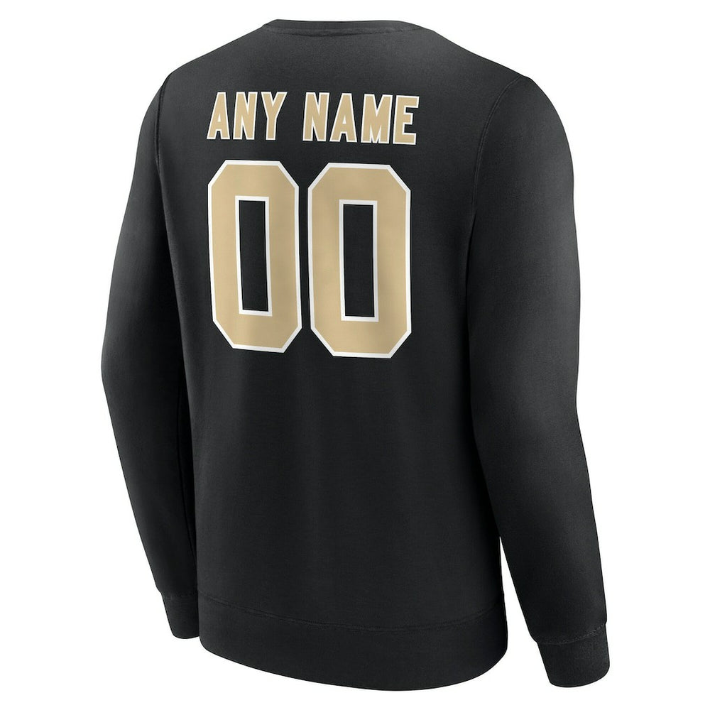 New Orleans Saints Team Authentic Personalized Name & Number Sweatshirt Black