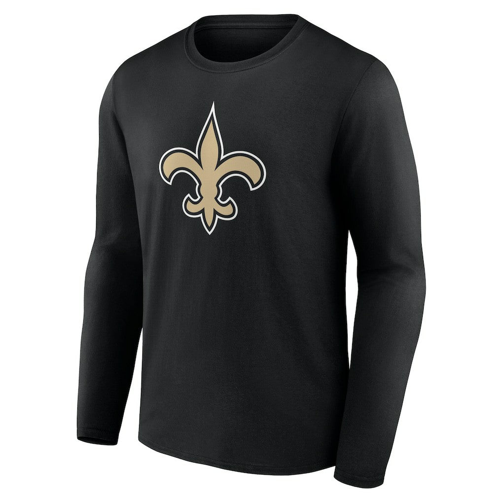 New Orleans Saints Team Authentic Personalized Name & Number Long Sleeve T-Shirt Black