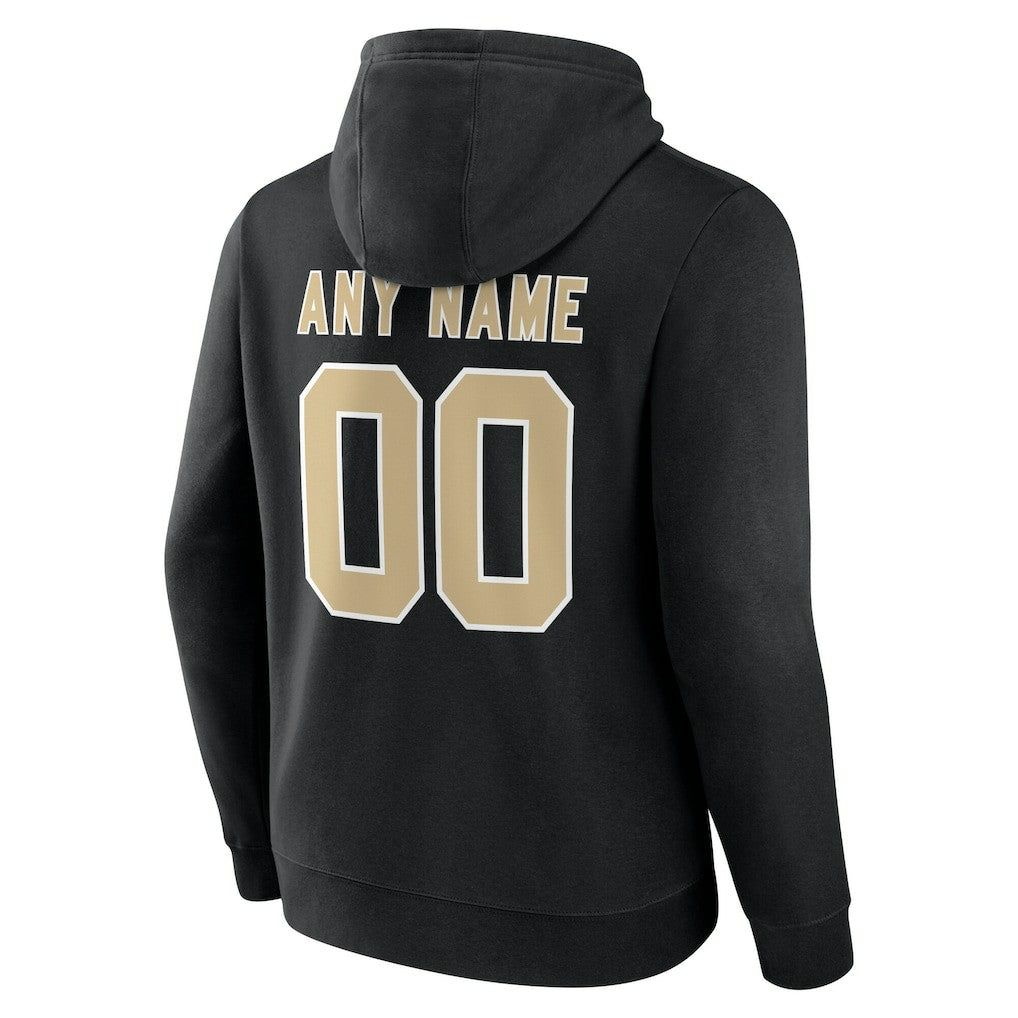 New Orleans Saints Team Authentic Personalized Name & Number Hoodie Black