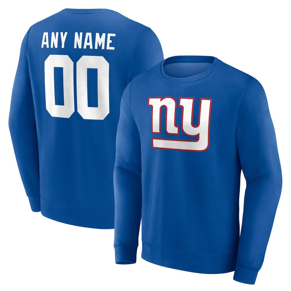 New York Giants Team Authentic Personalized Name & Number Sweatshirt Royal