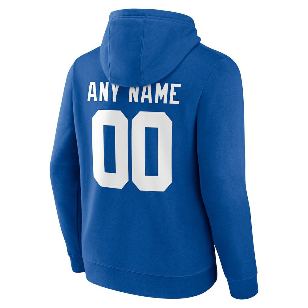 New York Giants Team Authentic Personalized Name & Number Hoodie Royal