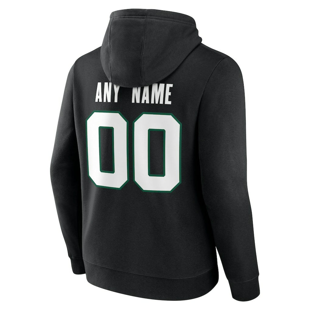 New York Jets Team Authentic Personalized Name & Number Hoodie Black